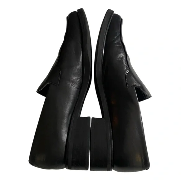 Franco Sarto L-Bocca Loafer Leather Slip-On Black Women's Size 7.5 Goth Grunge - Picture 5 of 12